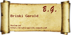 Briski Gerold névjegykártya